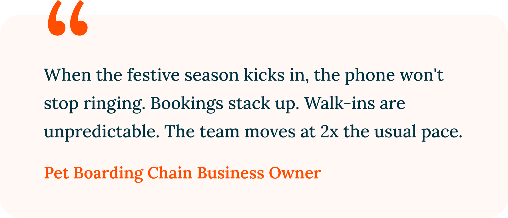 When the festive season kicks in, the phone won't  stop ringing. Bookings stack up. Walk-ins are unpredictable. The team moves at 2x the usual pace. 